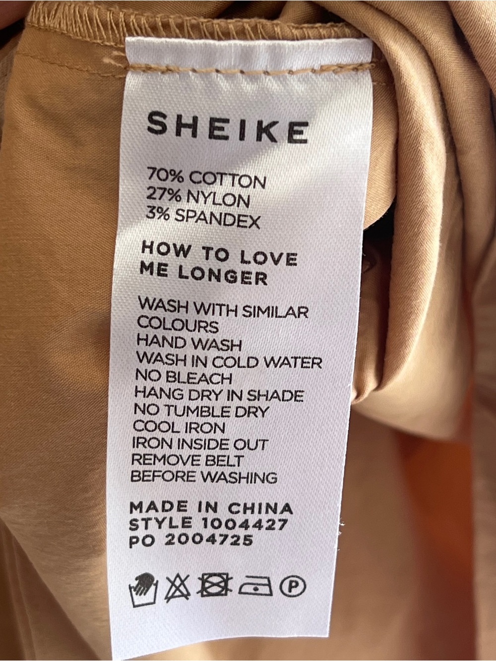 Sheike Camel Belted Dress - Picture 12 of 15